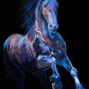 Horse Hand Painted Painting On Canvas (Without Frame)