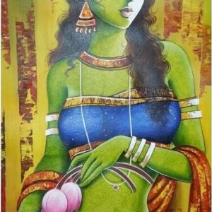 Modern Women Hand-Painted Painting On Canvas (Without Frame)