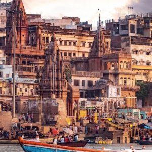 Banaras Ghat A Hand-Painted Painting On Canvas (Without Frame)