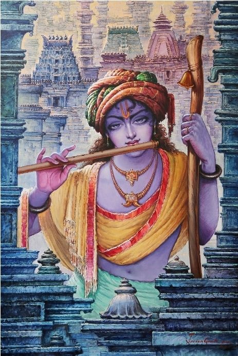 Krishna Hand Painted N