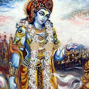 Krishna Hand Painted Painting On Canvas G (Without Frame)