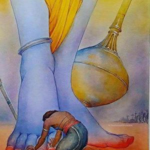 Krishna Hand-Painted Painting On Canvas I (Without Frame)