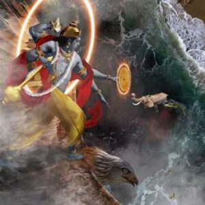 Divine Krishna Hand Painted Painting On Canvas P Unframed