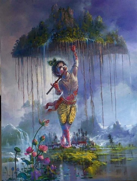 Krishna Hand Painted Painting On Canvas U