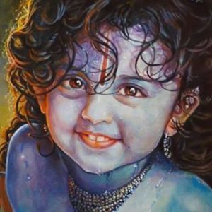 Krishna Hand-Painted Painting On Canvas Masterpiece
