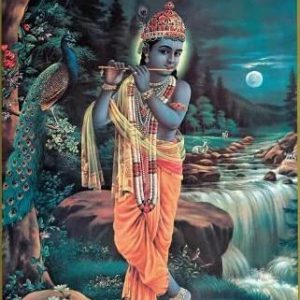 Krishna Playing Flute Handmade Painting On Canvas Unframed