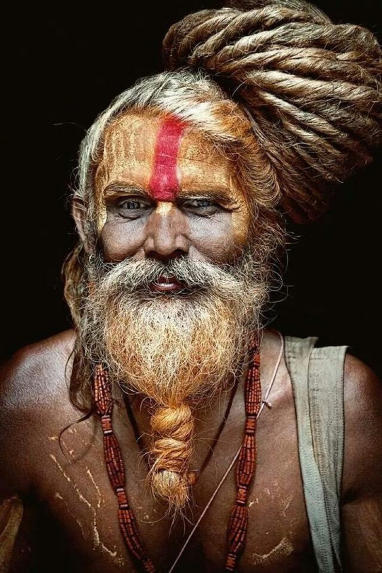 Kumbh mela Priest A Hand Painted Painting On Canvas (Without Frame ...