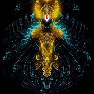 Lord Vishnu Hand-Painted Painting On Canvas (Without Frame)