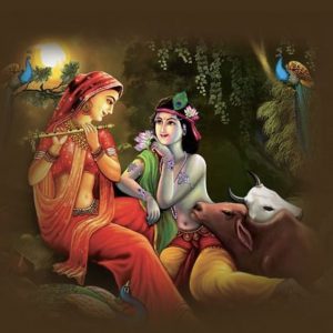 Soulful Radha Krishna Hand-Painted Painting Canvas Art Masterpiece