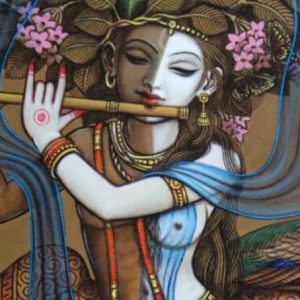 Sacred Radha Krishna Hand-Painted Painting Masterpiece