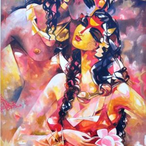 Radha Krishna Hand-Painted Painting Canvas Masterpiece