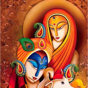 Radha Krishna Canvas Painting Art | Hand-Painted Masterpiece