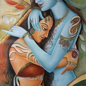 Eternal Radha Krishna Love Painting Handpainted Masterpiece