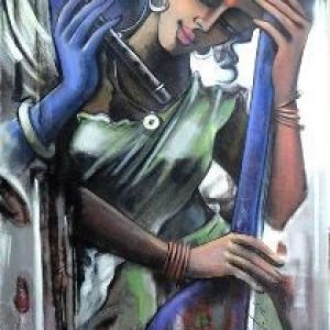 Eternal Radha Krishna Love Hand Painted Painting Masterpiece