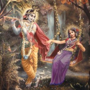 Radha krishna AX Hand-Painted Painting On Canva Unframed