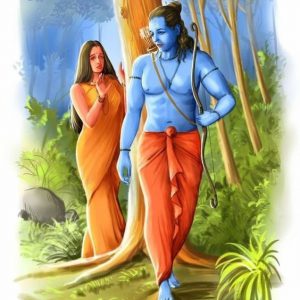 Ram Sita A Hand-Painted Painting On Canvas (Without Frame)