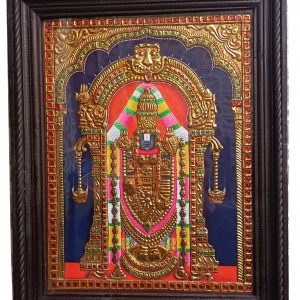Balaji Blue Tanjore Art Painting with Frame