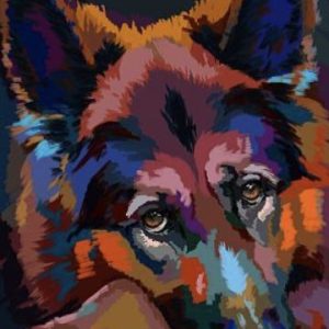 Heartwarming Dog Hand-Painted Painting On Canvas Unframed