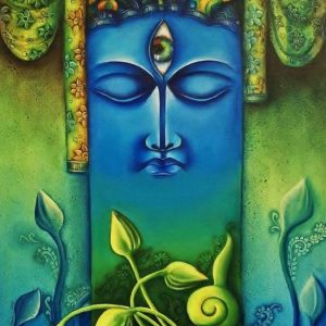 Buddha A Hand Painted Painting On Canvas (Without Frame)