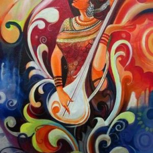 Classical Meera Hand-Painted Painting On Canvas Unframed
