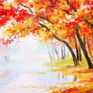 Vivid Forest Tree Art Painting Posters And Prints On Canvas (Without Frame)