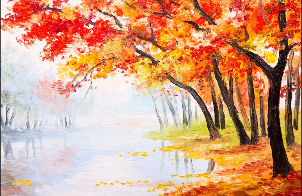 Colourful Forest Tree Wall Art Painting 1