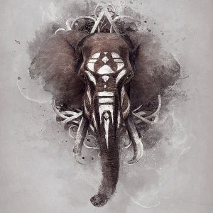 Divine Gajraj Ganesha Painting Hand-Painted Painting