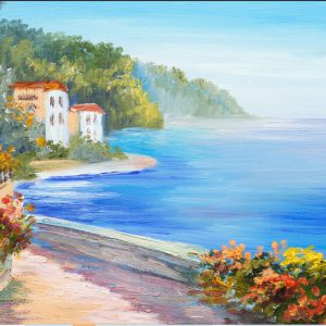 Seaside House Wall Art Painting Posters And Prints On Canvas (Without Frame)