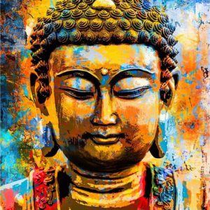 Lord Buddha Hand-Painted Painting On Canvas Without Frame