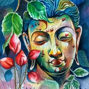 Hand-Painted Buddha Masterpiece Painting On Canvas Unframed