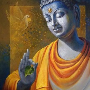 Spiritual Lord Buddha Hand-Painted Painting Wall Art