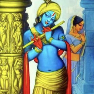 Eternal Love Lord Krishna and Radha Hand-Painted Painting