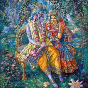 Divine Radha Krishna Hand-Painted Canvas Art Painting
