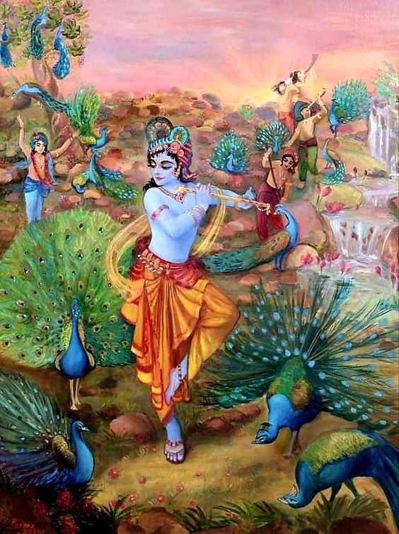 Lord Krishna C Hand Painted Painting