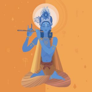 Divine Krishna Artwork Hand-Painted Home Decor Art Painting