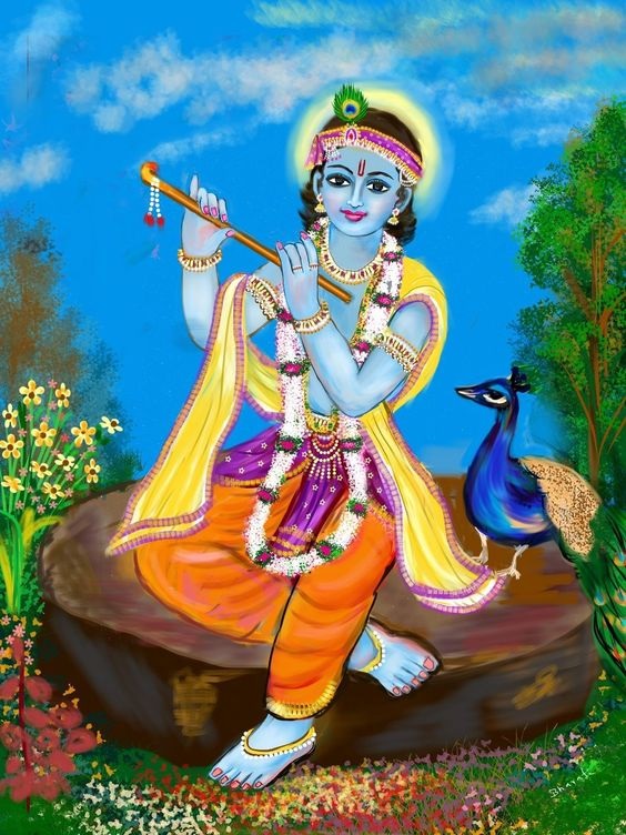 Lord Krishna Playing Flute A