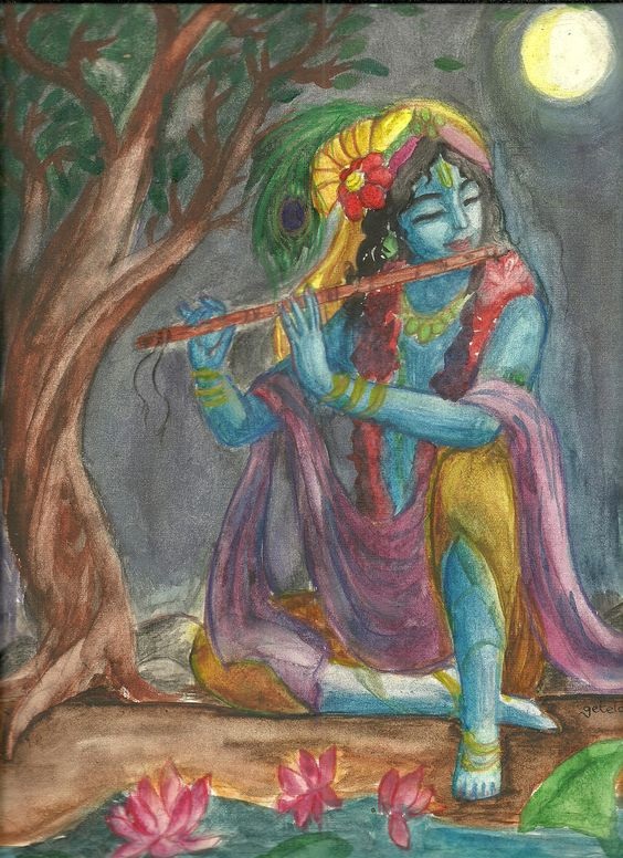 Lord Krishna Playing Flute D