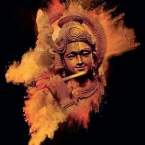 Lord Krishna R Hand Painted Painting On Canvas (Without Frame)