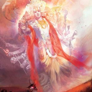 Soulful Lord Krishna Vishnu Avatar Hand Painted Painting