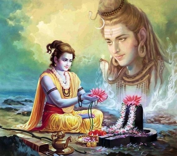 Lord Rama Shiva Hand Painted Painting