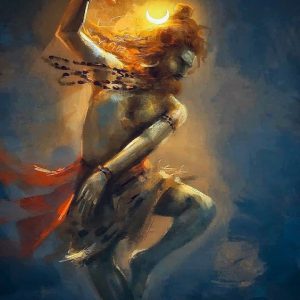 Mystic Shiva Hand-Painted Canvas Art – Soulful Masterpiece