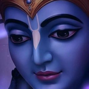 Elegant Lord Krishna Hand-Painted Painting On Canvas Unframed