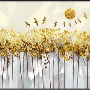 Gold Money Tree Handmade Canvas Painting Unframed