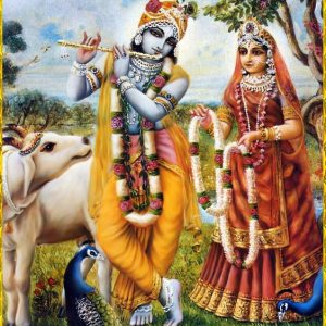 Soulful Radha Krishna Canvas Art | Hand-Painted Masterpiece