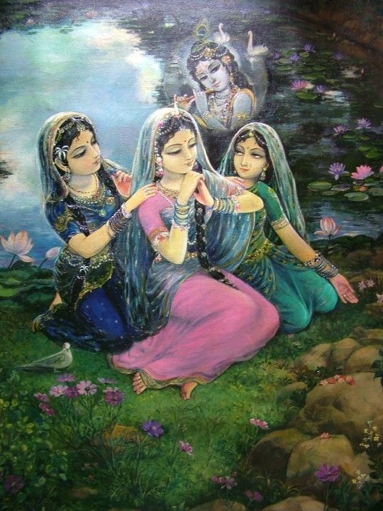 Radha Krishna Hand Painted Painting On Canvas S