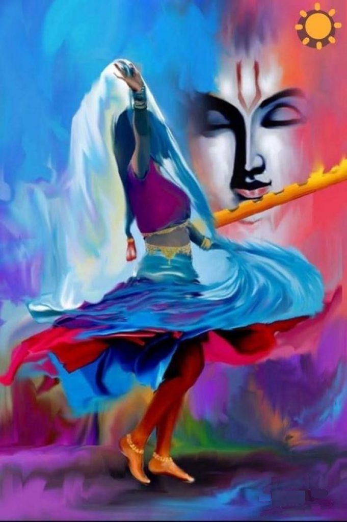 Divine Radha Krishna Hand Painted Painting