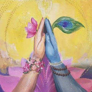 Radha krishna Hand-Painted Painting On Canvas Without Frame