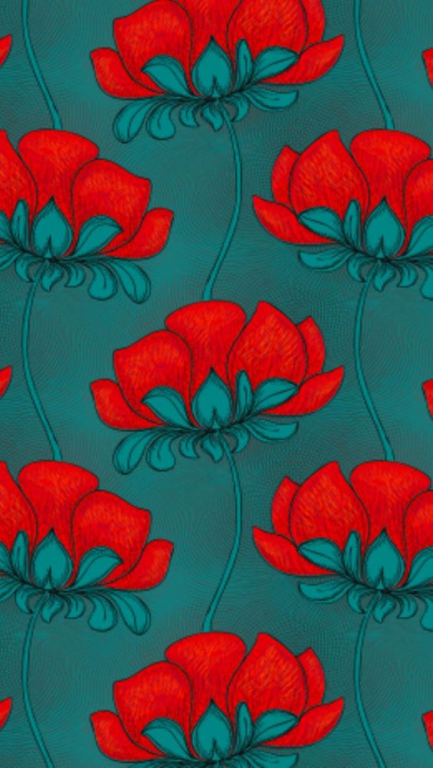 Red Flowers A Hand Painted Painting On Canvas (Without Frame) SoulSpaze