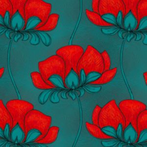 Red Flowers A Hand-Painted Painting On Canvas Without Frame