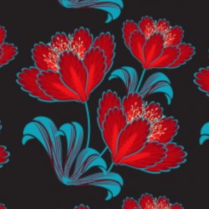 Red Flowers Hand-Painted Painting On Canvas (Without Frame)